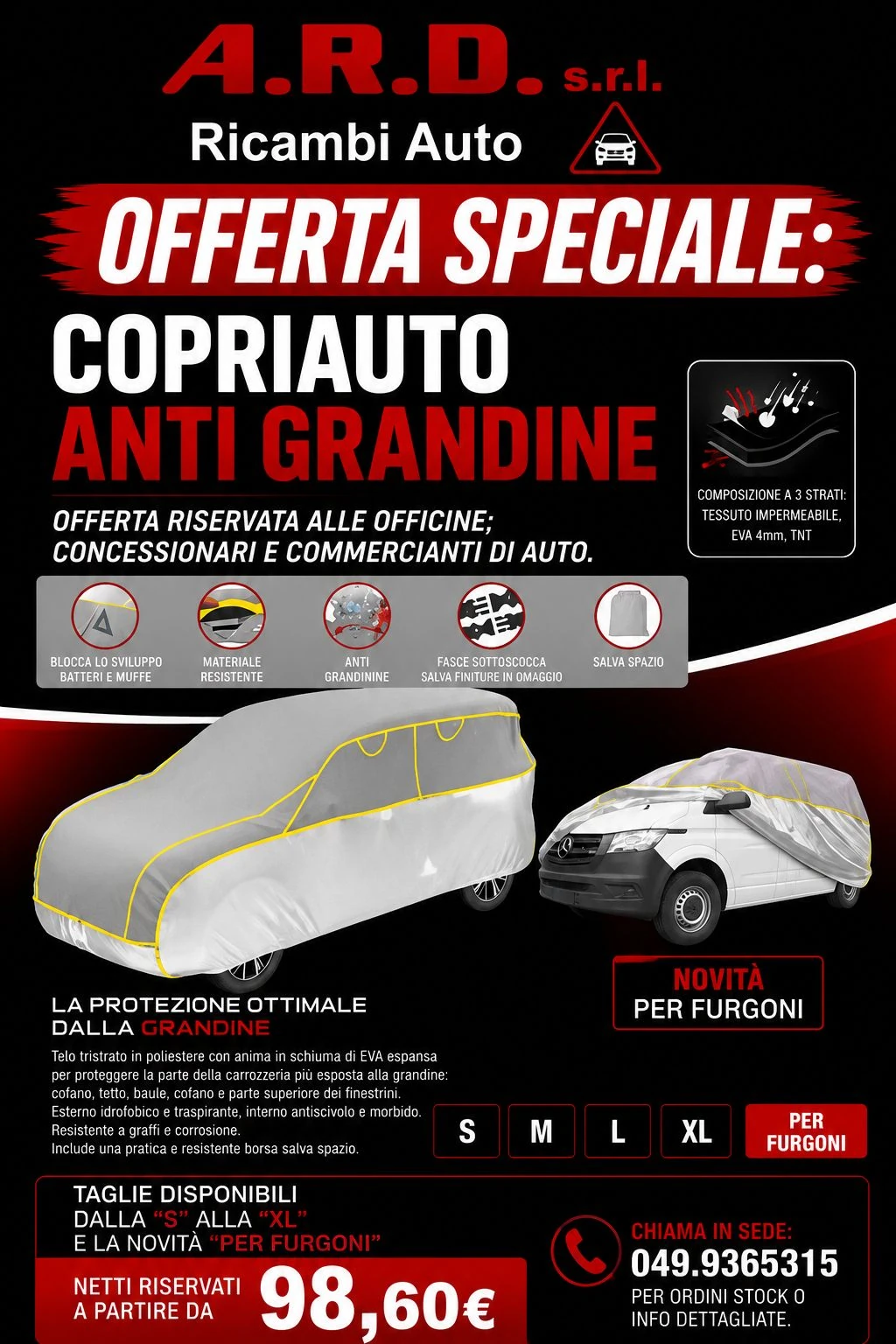 Copriauto antigrandine